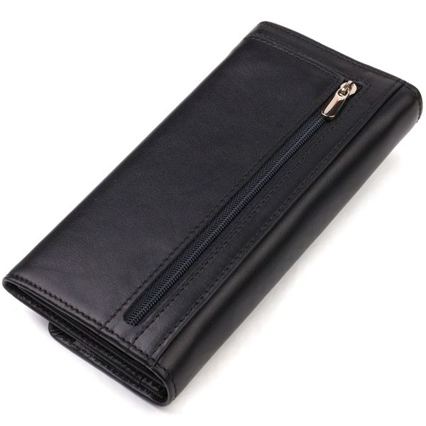 Шикарний жіночий гаманець із зручним функціоналом шкіряний CANPELLINI 21724 Чорний 21724 фото