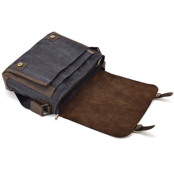 Чоловіча шкіряна сумка через плече з канвасу та шкіри TARWA, RCG-6045-3md RCG-6045-3md фото
