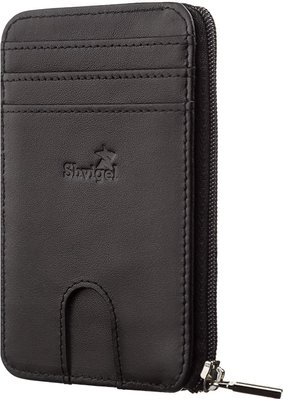 Тонкий компактний гаманець Shvigel 11126 з натуральної шкіри Чорний 11126 фото