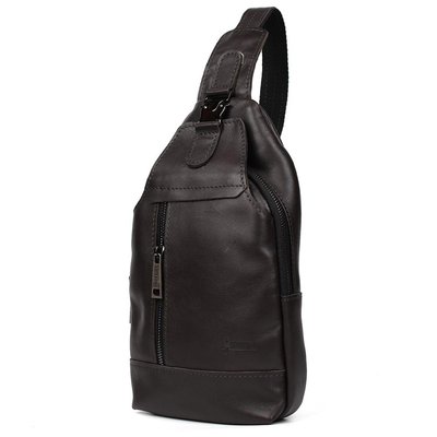 Мужской рюкзак слинг кожаный черный TARWA GC-0116-3md GC-0116-3md фото