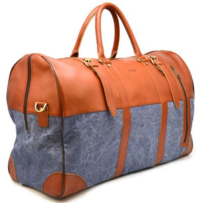 Большая дорожная сумка из кожи и текстиля Canvas GB-1633-4lx TARWA GB-1633-4lx фото