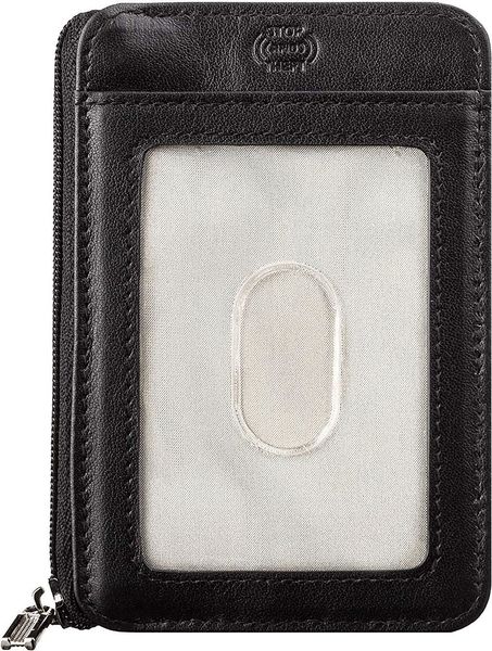 Тонкий компактний гаманець Shvigel 11126 з натуральної шкіри Чорний 11126 фото