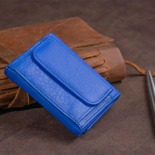 Маленькое портмоне из кожи унисекс ST Leather 19354 Синее 19354 фото