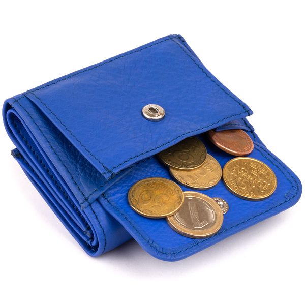 Маленькое портмоне из кожи унисекс ST Leather 19354 Синее 19354 фото