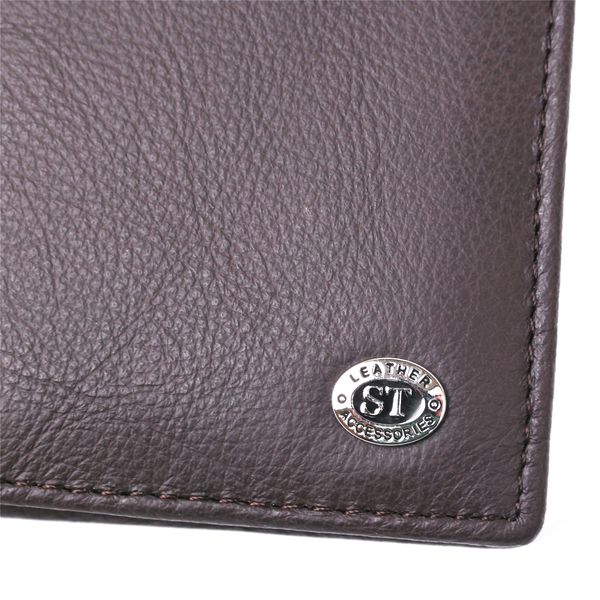 Чоловічий купюрник ST Leather 18368 (ST148) функціональний Коричневий 18368 фото