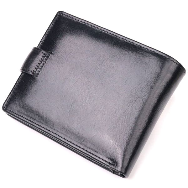 Класичний чоловічий гаманець середнього розміру із натуральної шкіри ST Leather 19412 Чорний 19412 фото