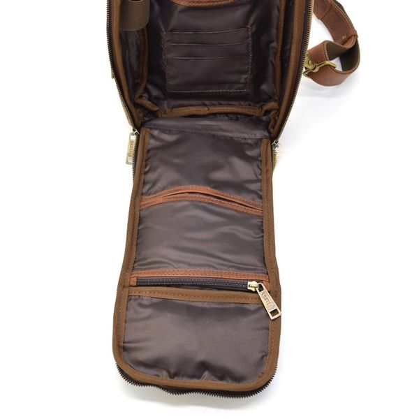 Шкіряний рюкзак слінг на одне плече TARWA RY-0910-4lx коньячний колір RY-0910-4lx фото