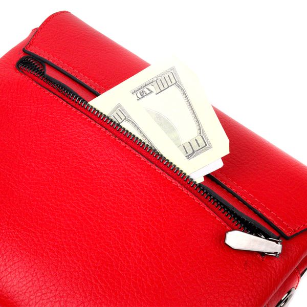 Удобная женская сумка на плечо KARYA 20857 кожаная Красный 20857 фото