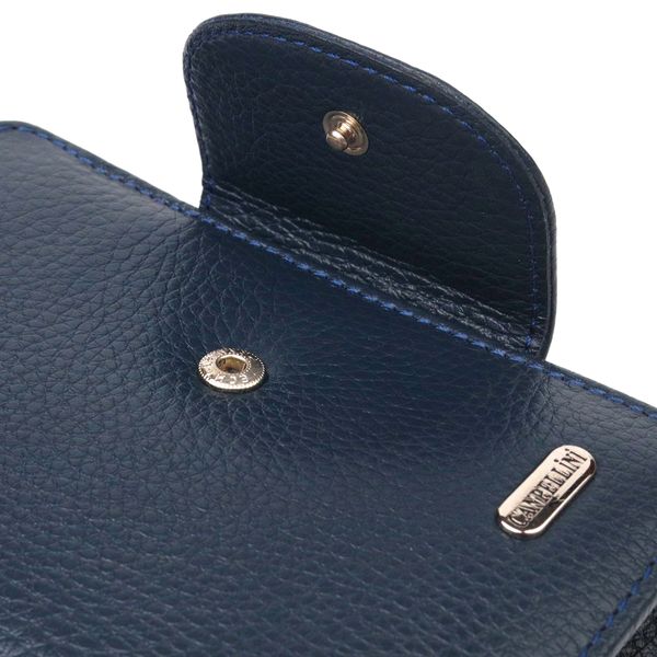 Цікавий вертикальний гаманець із натуральної шкіри CANPELLINI 21675 Синій 21675 фото