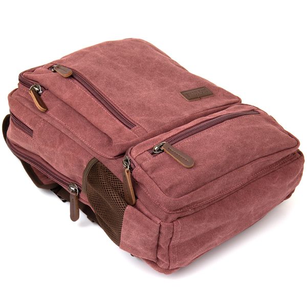 Рюкзак текстильный дорожный унисекс на два отделения Vintage 20615 Малиновый 48990 фото