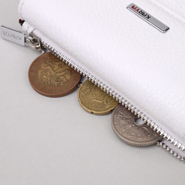 Компактний гаманець із монетницею на блискавці з натуральної шкіри KARYA 21383 Білий 21383 фото