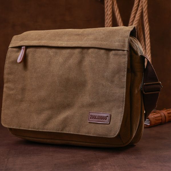 Текстильна сумка для ноутбука через плече Vintage 20187 Оливкова 20187 фото