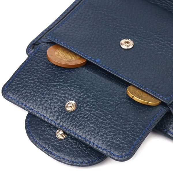 Цікавий вертикальний гаманець із натуральної шкіри CANPELLINI 21675 Синій 21675 фото