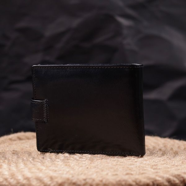 Класичний чоловічий гаманець середнього розміру із натуральної шкіри ST Leather 19412 Чорний 19412 фото