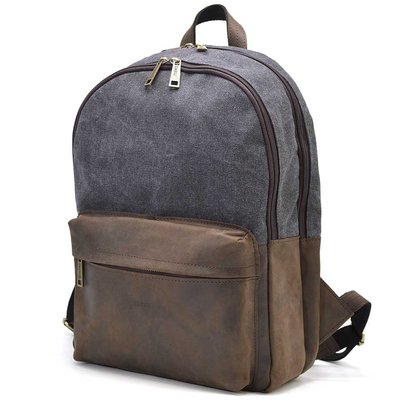 Мужcкой рюкзак кожа и канвас серой для ноутбука TARWA RGc-7273-3md RGc-7273-3md фото