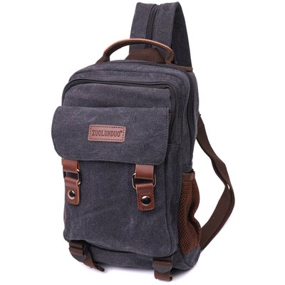 Практичний текстильний рюкзак з ущільненою спинкою та відділенням для планшета Vintage 22168 Чорний 56804 фото