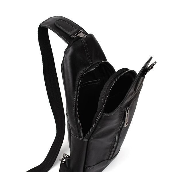 Чоловічий рюкзак слінг шкіряний чорний TARWA GA-0116-3md GA-0116-3md фото