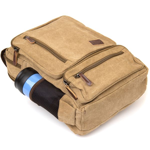 Рюкзак текстильный дорожный унисекс на два отделения Vintage 20616 Бежевый 48991 фото