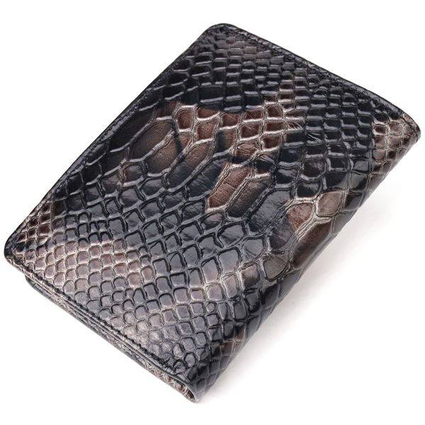 Місткий вертикальний жіночий гаманець з натуральної шкіри з тисненням під змію CANPELLINI 21676 Різнокольоровий 21676 фото