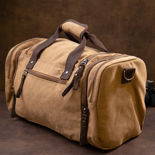 Дорожня сумка текстильна Vintage 20666 Коричнева 49041 фото