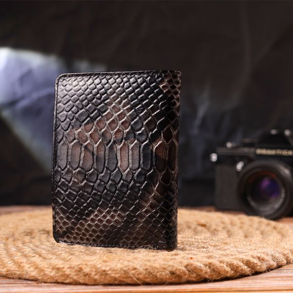 Місткий вертикальний жіночий гаманець з натуральної шкіри з тисненням під змію CANPELLINI 21676 Різнокольоровий 21676 фото