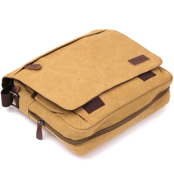 Текстильна сумка для ноутбука 13 дюймів через плече Vintage 20188 Хакі 20188 фото