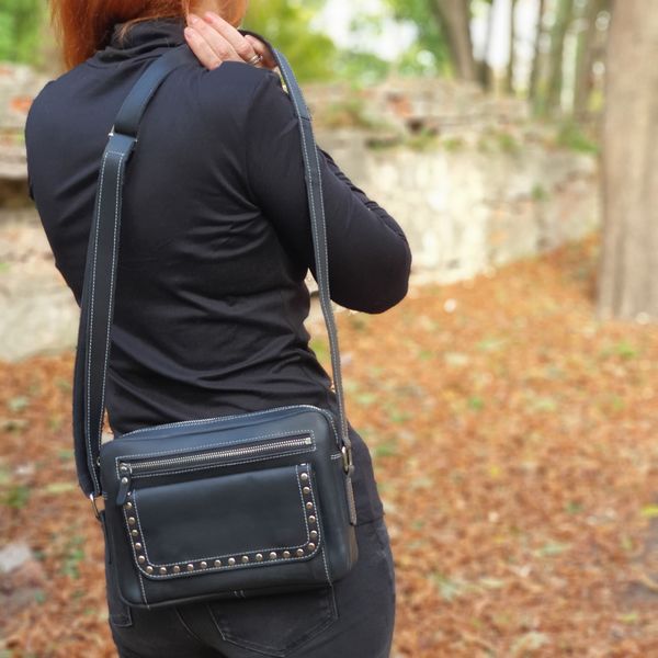 Жіноча шкіряна сумка через плече SGE WKR 001 black чорна WKR 001 black фото