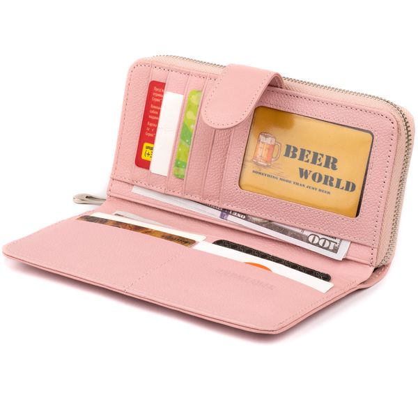 Вертикальний місткий гаманець зі шкіри жіночий ST Leather 19303 Рожевий 19303 фото