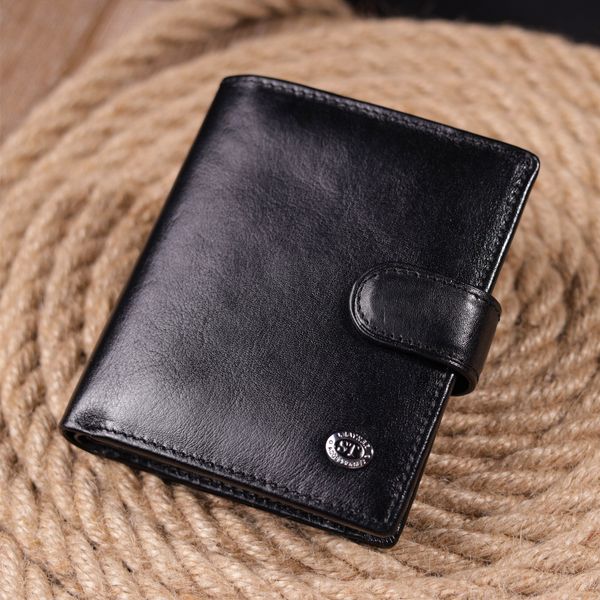 Вертикальний чоловічий гаманець із натуральної шкіри ST Leather 19413 Чорний 19413 фото