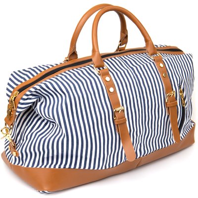 Дорожная сумка текстильная женская в полоску Vintage 20667 Белая 20667 фото