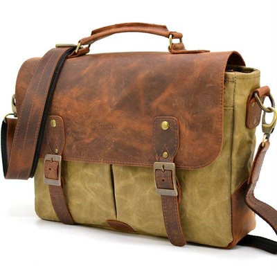 Чоловіча сумка-портфель водостійкий канвас та шкіра RYC-3960-3md TARWA RYc-3960-3md фото