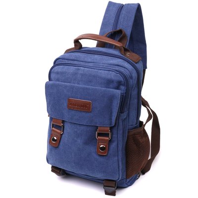 Легкий текстильный рюкзак с уплотненной спинкой и отделением для планшета Vintage 22169 Синий 56805 фото