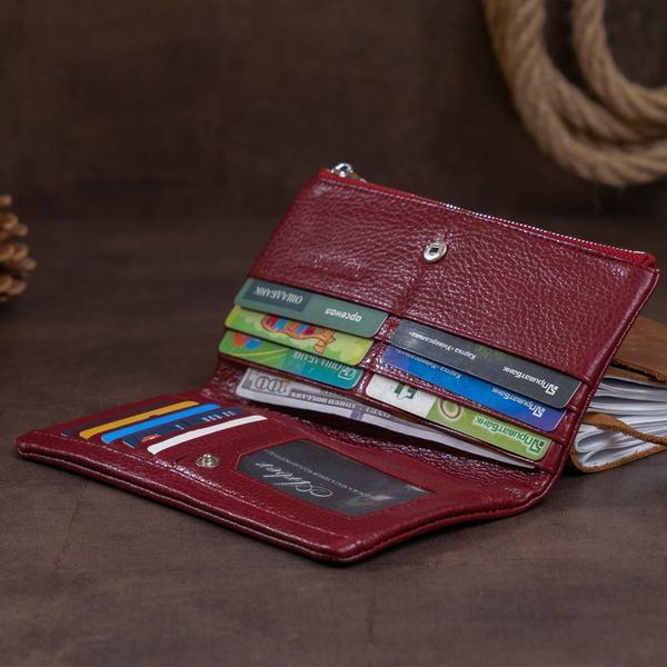 Вертикальный кошелек на кнопке женский ST Leather 19204 Бордовый 19204 фото