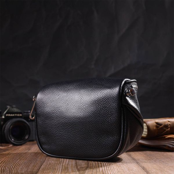 Оригінальна жіноча сумка через плече з натуральної шкіри 22122 Vintage Чорна 22122 фото