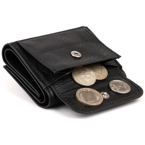 Маленькое портмоне из кожи унисекс ST Leather 19356 Черное 19356 фото