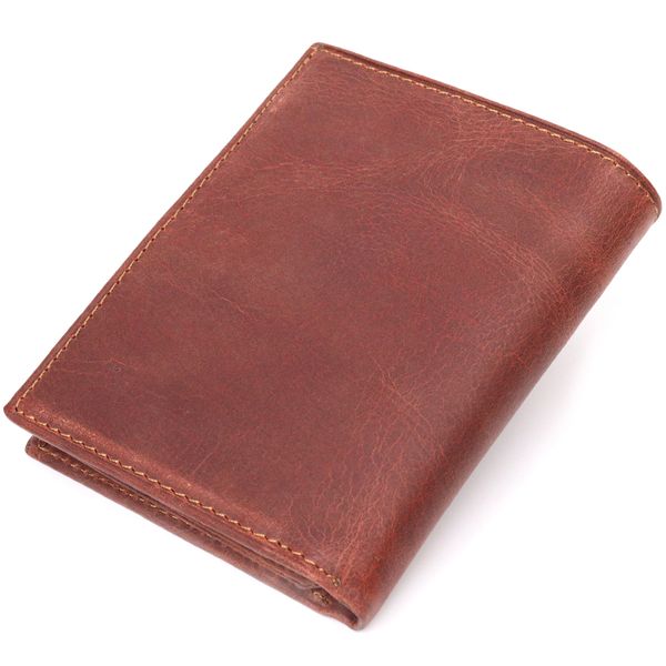 Вертикальний невеликий гаманець із вінтажної шкіри KARYA 21385 Коричневий 21385 фото