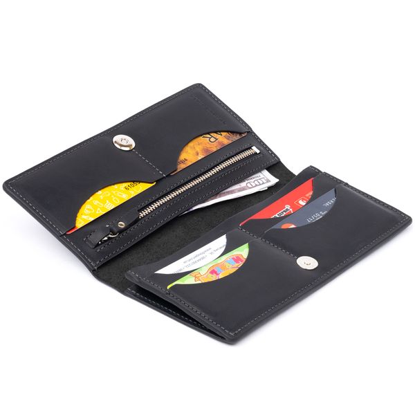 Вертикальний гаманець матовий на магнітній кнопці GRANDE PELLE 11313 Чорний 11313 фото