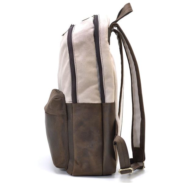Чоловічий рюкзак шкіра та канвас слонова кістка для ноутбука TARWA RCj-7273-3md RCj-7273-3md фото