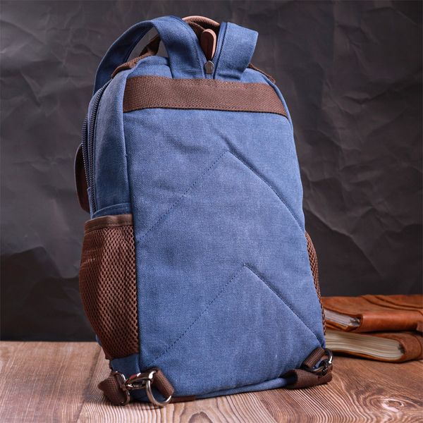 Легкий текстильний рюкзак з ущільненою спинкою та відділенням для планшета Vintage 22169 Синій 56805 фото