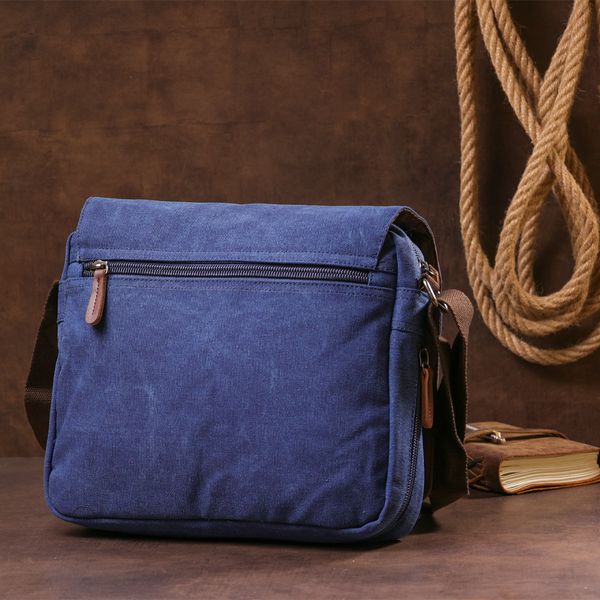 Текстильна сумка для ноутбука 13 дюймів через плече Vintage 20189 Синя 20189 фото