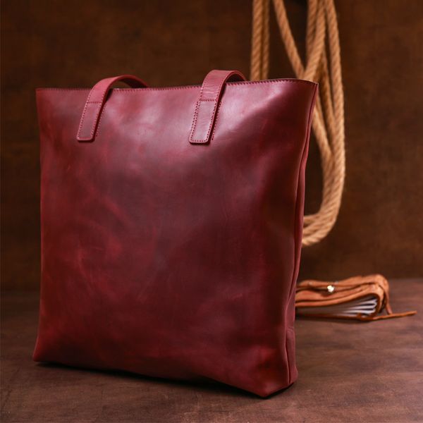 Вінтажна жіноча сумка-шоппер Shvigel 16350 Бордовий 52647 фото
