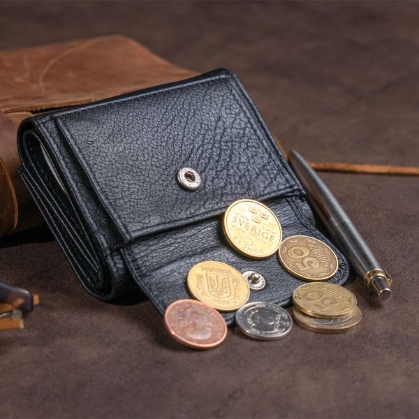 Маленьке портмоне зі шкіри унісекс ST Leather 19356 Чорне 19356 фото