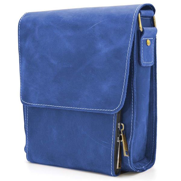 Мужская сумка на плечо из натуральной винтажной кожи Tarwa RU-3027-4lx голубой RU-3027-4lx фото
