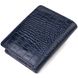 Практичний вертикальний жіночий гаманець із натуральної шкіри з тисненням під крокодила CANPELLINI 21677 Синій 21677 фото 2