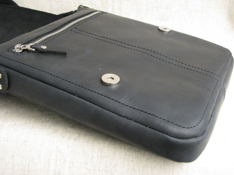 Мужская кожаная сумка планшет SSGE RP 002 black чорная RP 002 black фото