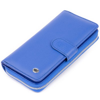 Вертикальний місткий гаманець зі шкіри унісекс ST Leather 19305 Синій 19305 фото