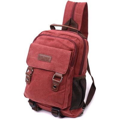 Стильный текстильный рюкзак с уплотненной спинкой и отделением для планшета Vintage 22170 Бордовый 56806 фото