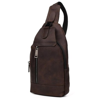 Мужской рюкзак слинг кожаный коричневый TARWA RC-0116-3md RC-0116-3md фото