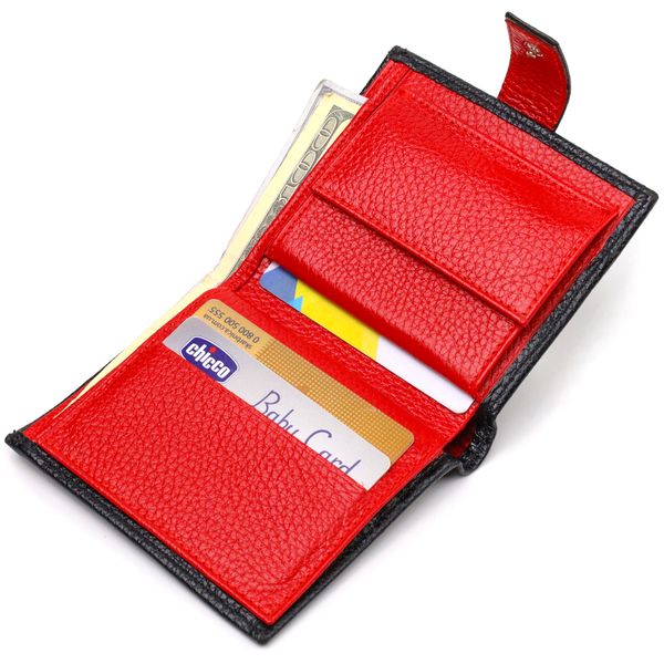 Стильний чоловічий гаманець у комбінації двох кольорів із натуральної зернистої шкіри CANPELLINI 21728 Чорний 21728 фото