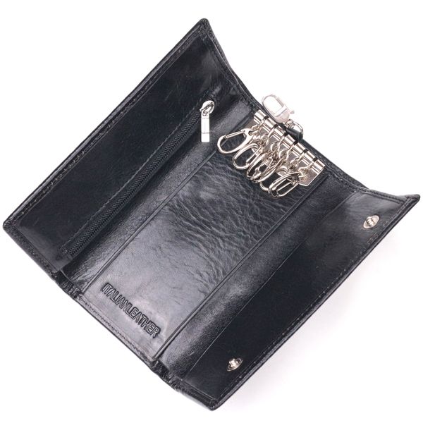 Надежный кошелек-ключница из натуральной гладкой кожи ST Leather 19415 Черный 19415 фото